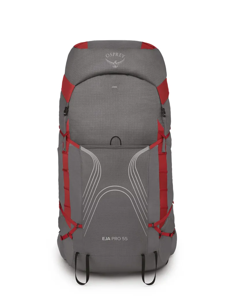 Osprey Women's Eja Pro 55 Backpack Dale Grey/Poinsettia Red-1